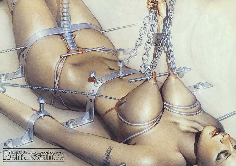 Hajime Sorayama — пытки, киберпанк — рисунок №290