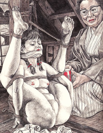 Muku Youji — фемдом, бондаж, кляп — рисунок №1202