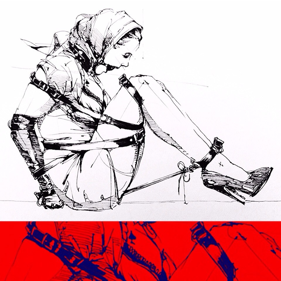 Yury Fadeev — бондаж, кляп — рисунок №1417
