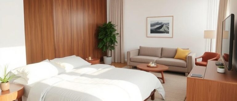 Зонирование комнаты на спальню и гостиную